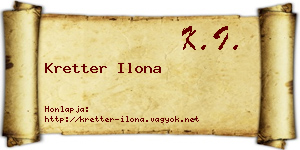 Kretter Ilona névjegykártya